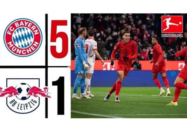 Bayern Munich hủy diệt Leipzig 5-1 trên sân nhà Allianz Arena